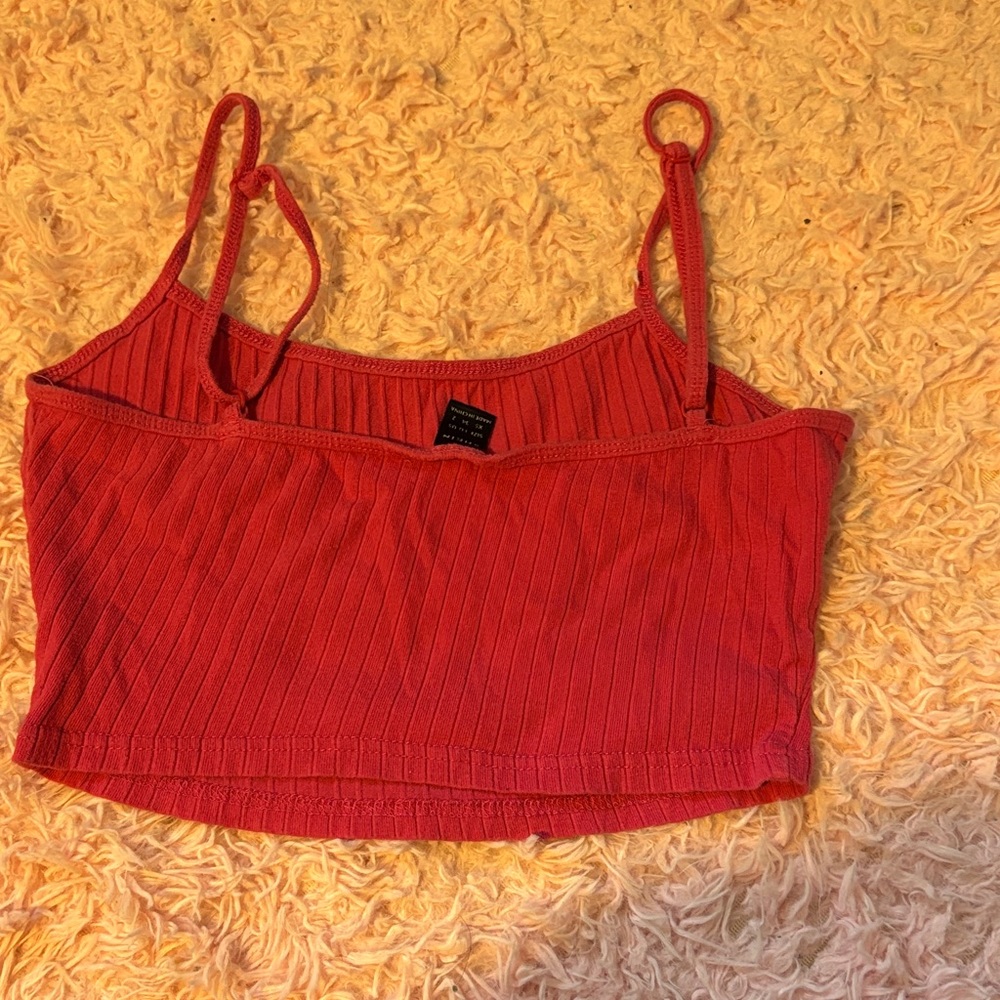 Pink Ribbed Women's Top - Picture 2 of 2